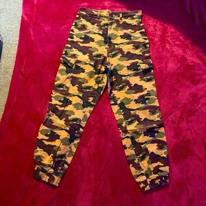 Camouflage Cargo Joggers - Orange/Green/Brown